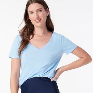 J. Crew light blue vintage cotton v neck tee shirt
